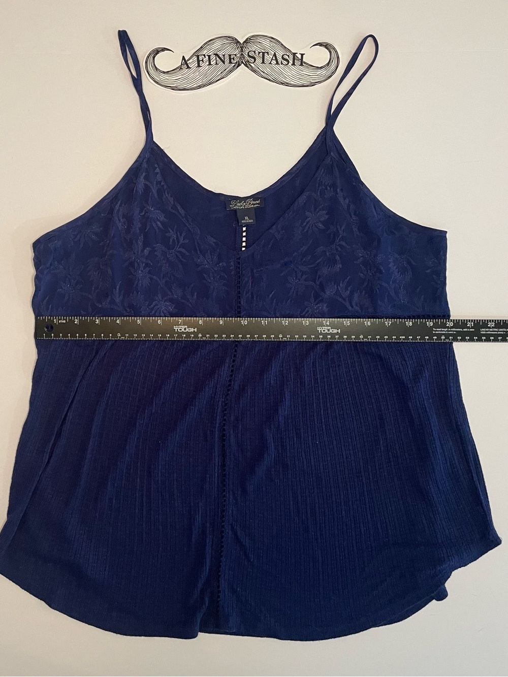 Lucky Brand Navy Floral Lace-Trim Camisole